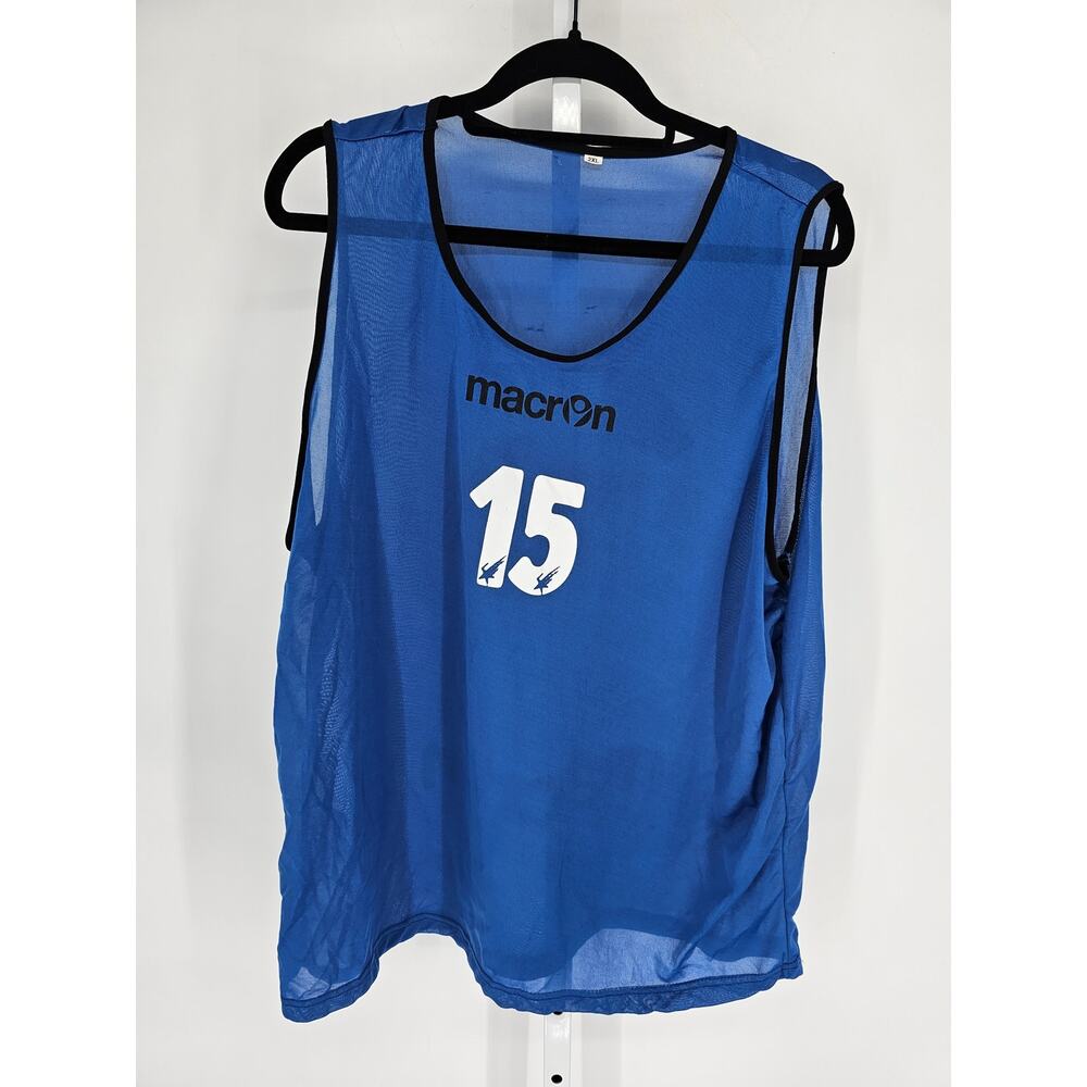 Vintage Macron Soccer Futbol Practice Penny Jersey Blue Black